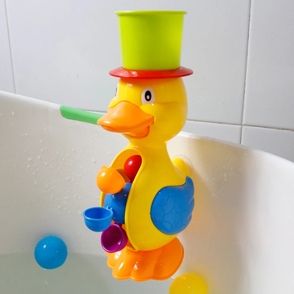 New Kids Shower Bath Toy Cute Yellow Duck Waterwheel Toys Baby Faucet Bathing Water Spray Tool Dabbling Toy Gifts Bath Toy