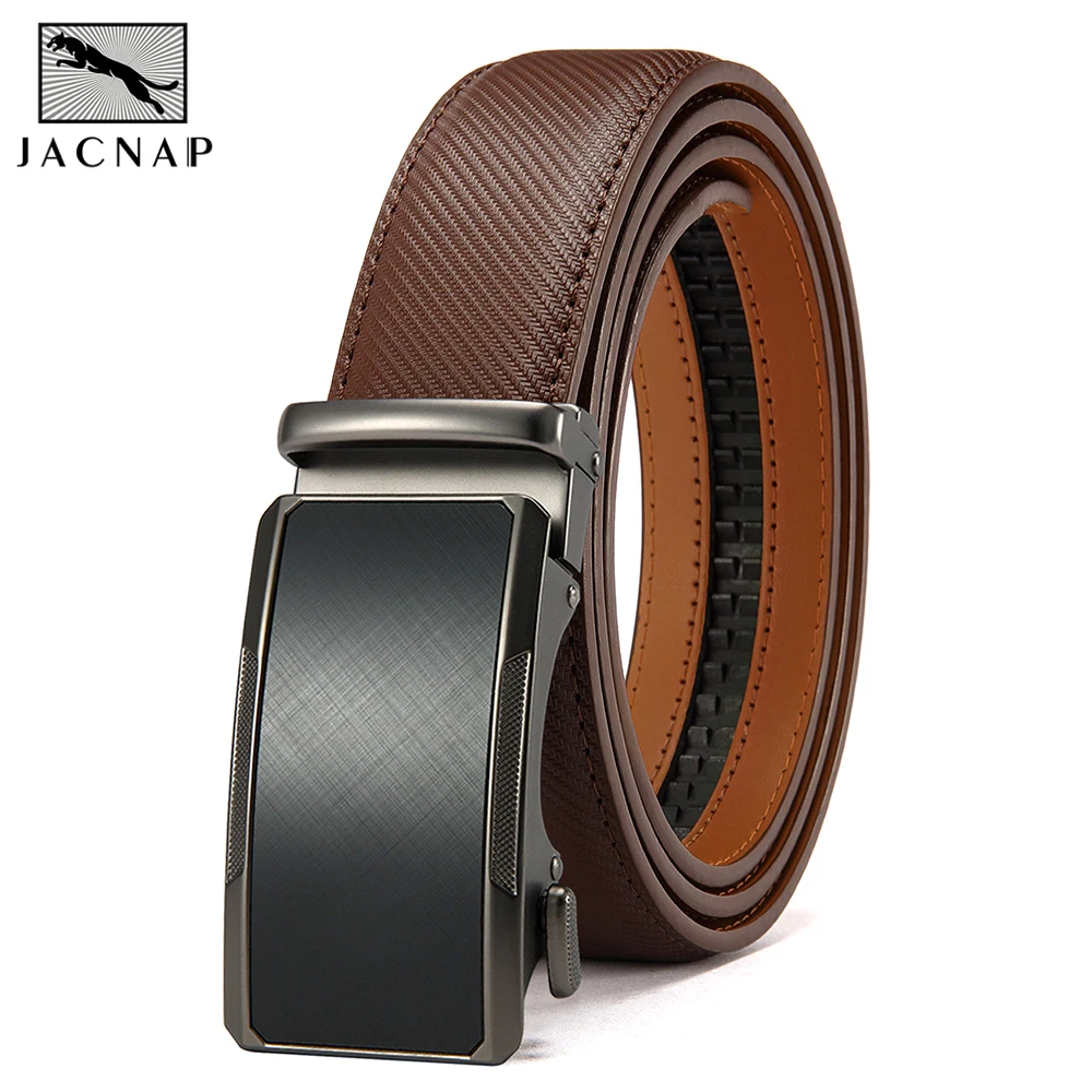 

Высококачественный мужской ремень из натуральной кожи, регулируемая автоматическая пряжка с защелкой, черный/коричневый, регулируемый по длине, для делового и повседневного стиля.