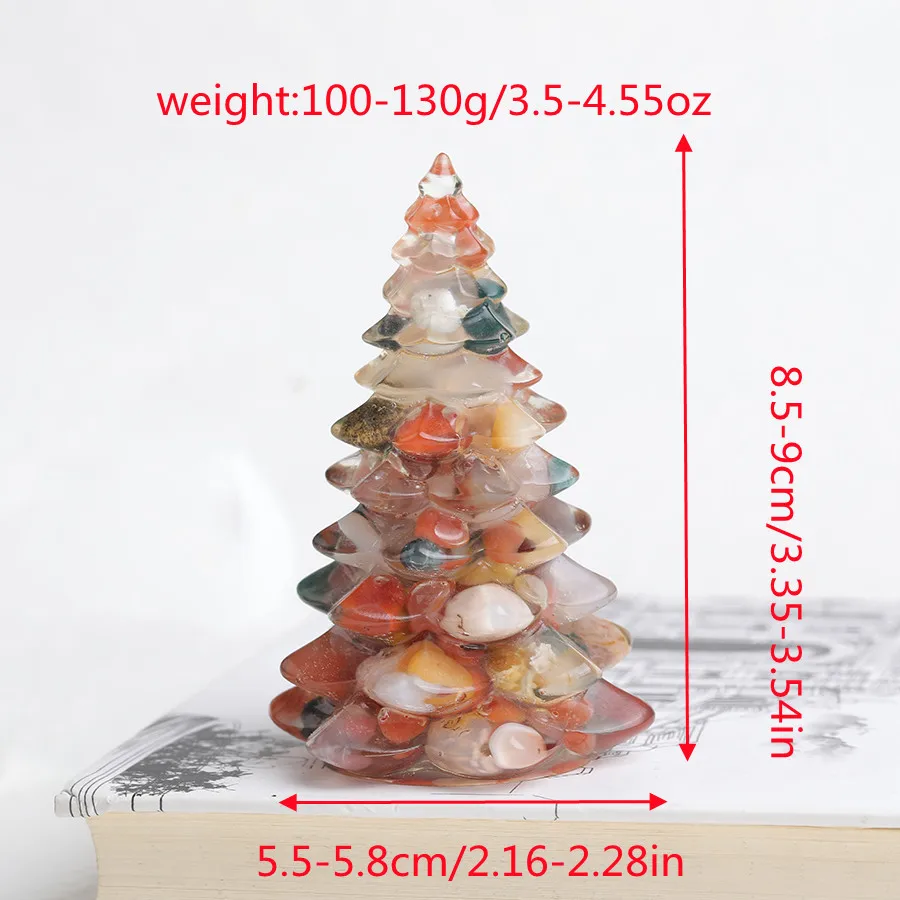Generator Christmas Trees  Natural Crystal Energy Amethyst Reiki Healing Stone Chakra Resin Pyramid Meditation Tool Room Decor