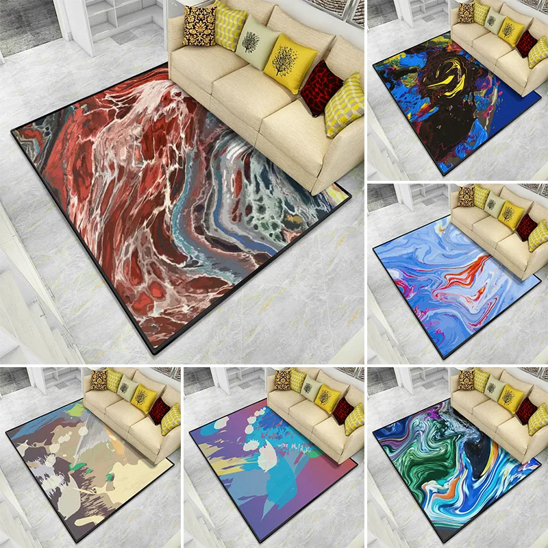 

Abstract Texture Printed Carpet Bedroom Living Room Office Floor Mat Bathroom Non-Slip Foot Mat Rug for Bedroom Dropshipping POD