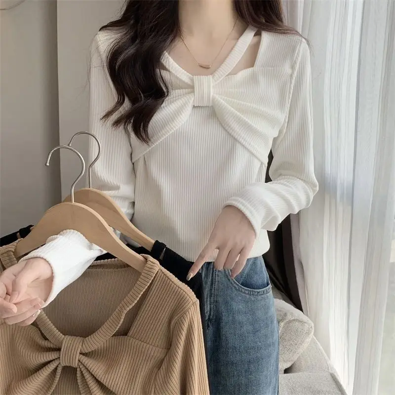 Early Autumn Fashion Top Women's Inner Layer Base Long Sleeved T-shirt Design Age Reducing Beautiful and Stylish Small Shirt