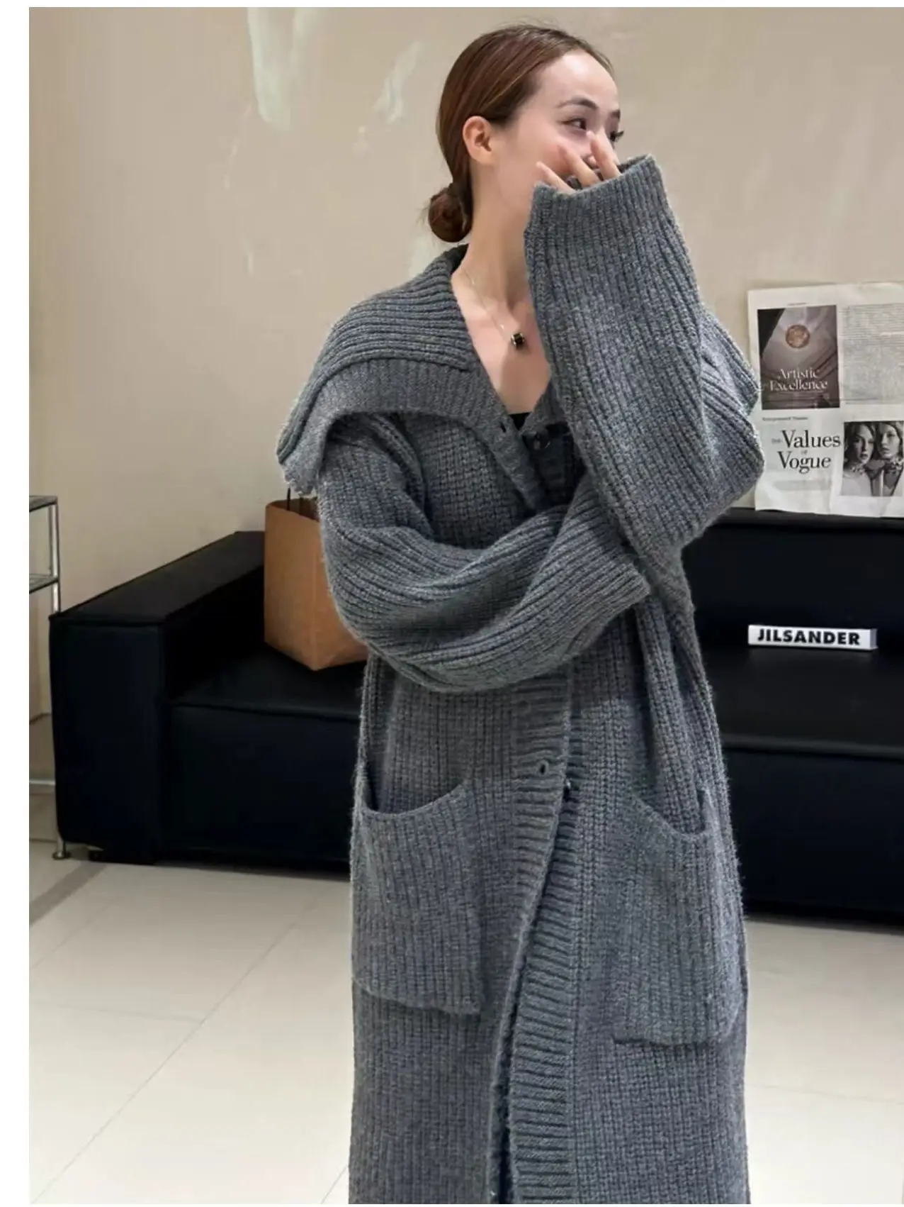 

Loose Long Knitted Sweater Coat for Women Spring New Lazy Sle Thiened Open Cardigan Coat Soft Comfortable Casual Outerwear