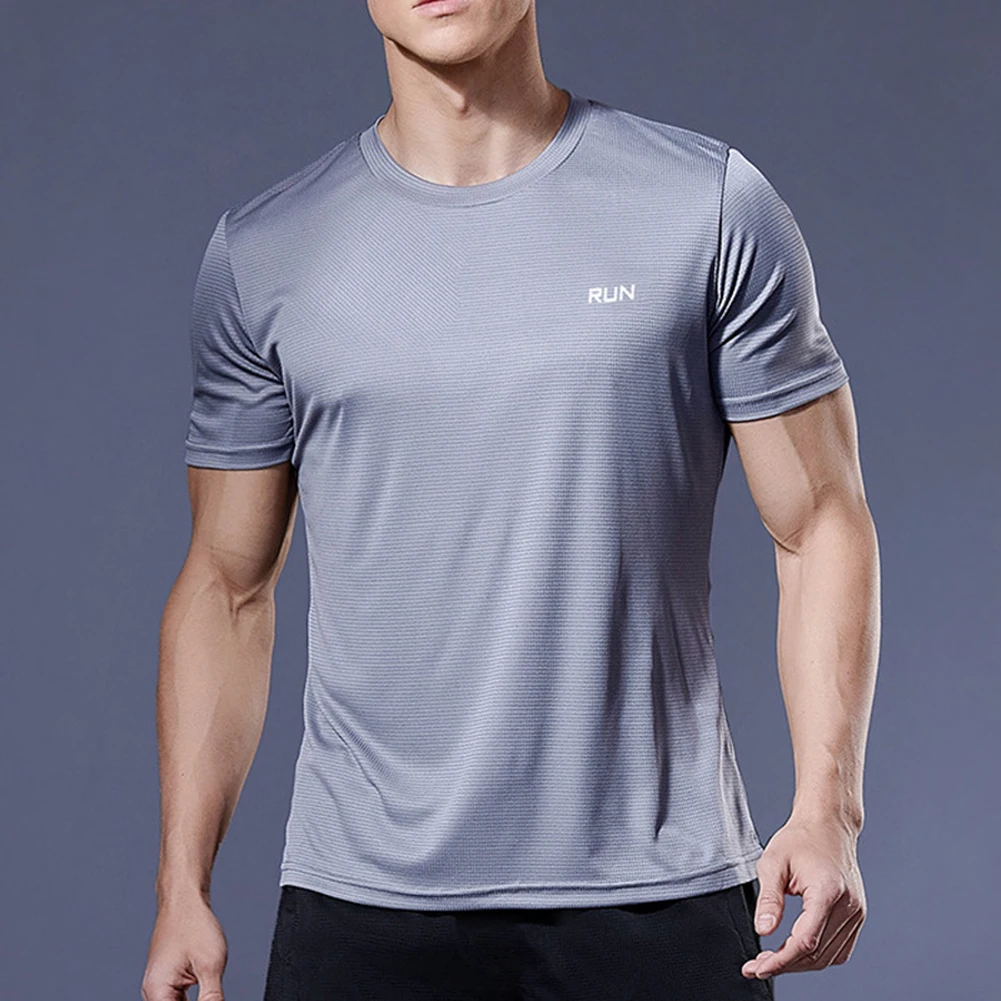 

Men Loose Short Sleeve Athletic T-Shirt Quick Drying Breathable Lightweight Silk Tops Running T-Shirt Quick Drying Sportswear