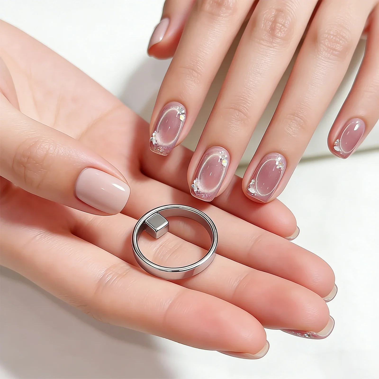 Runder Nagelmagnet Katzenauge-Gel Schwarzes Loch Hohlkäfig-Magnetwerkzeug Starker Magnetring für 3D-Nagelkunst für Salon, Zuhause und DIY – Detail 5