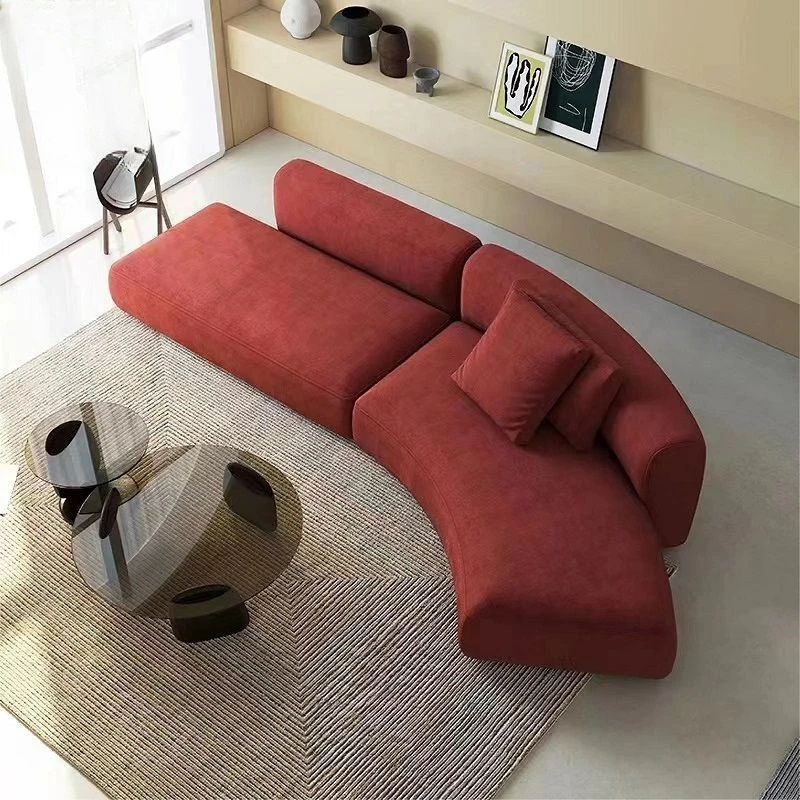 Premium corner sofa, rental house living room L-shaped floor sofa, clubhouse hotel, curved reception sofa