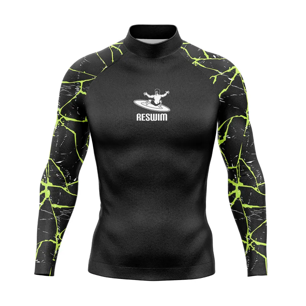 

New Mens Rash Guards Long Sleeve Surfing Diving Swimsuit Swimming T-shirt Beach UV Protection Swimwear Tops Surf Shirt Rashguard