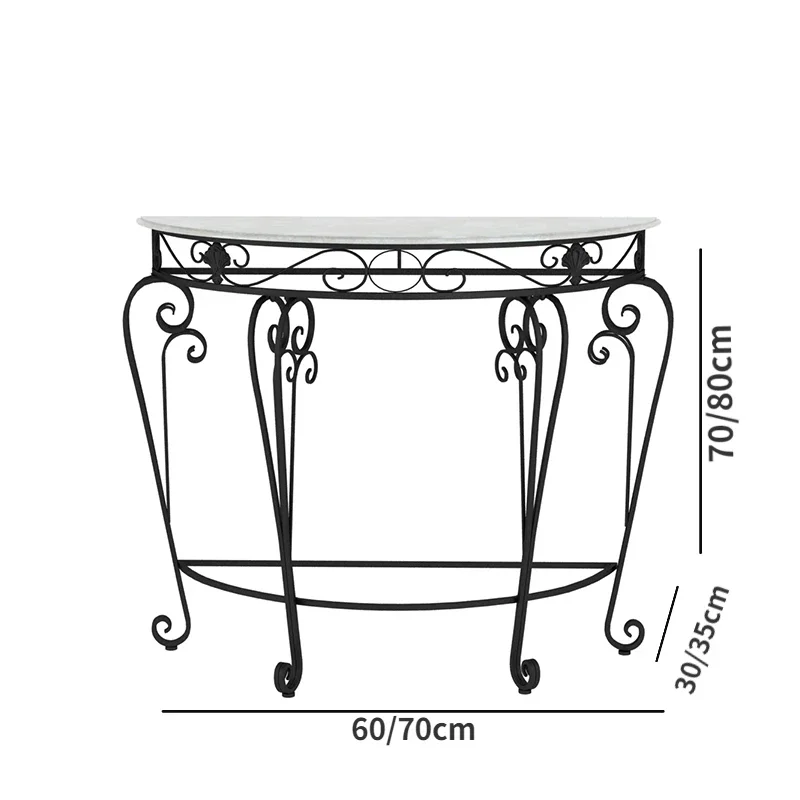 Europejski stół wejściowy MDF salon stół konsolowy korytarz półokrągły dekoracja mebli narożny do sypialni