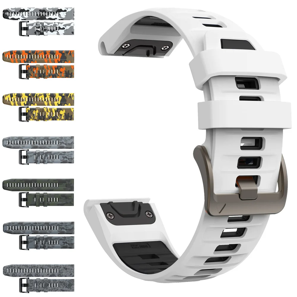 

22 26 мм ремешок для умных часов Garmin 7 7X 6 5 3 Solar Quatix Edition EPIX 2, силиконовый быстросъемный ремешок Fenix 7X, браслет-браслет