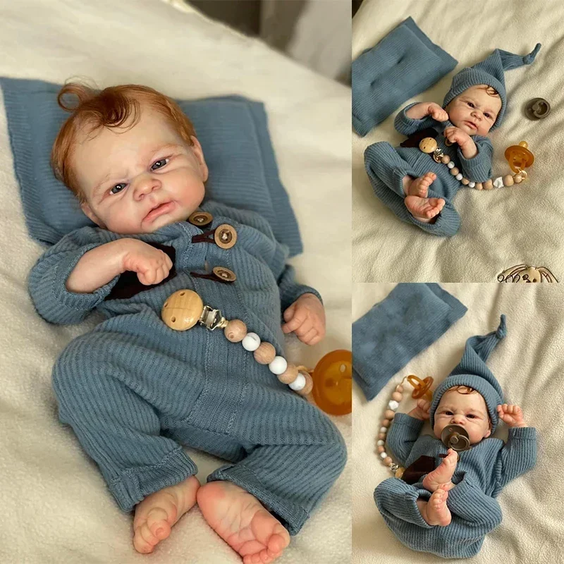 19inch 48cm Cute Baby Elijah premium Make-up Handmade 3D Skin Multiple Layers Painting Collectible Art Doll