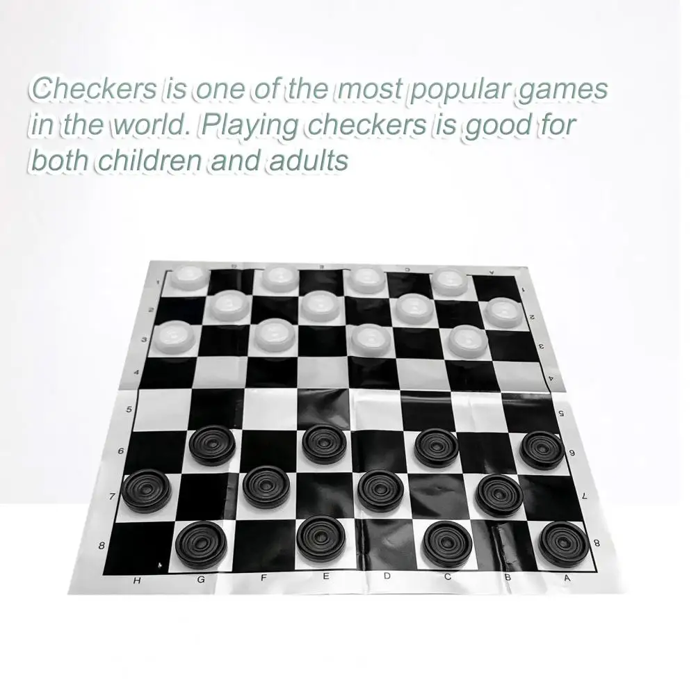 25cm Practical Drop Resistant Vintage Draughts Wear Resistant Draughts Foldable Chessboard Checkers for Education