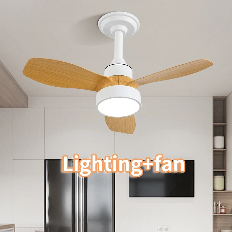 室内モダンシーリングファンライト-ホワイト-3枚羽根-リバーシブルdcモーター-リモコン付き-寝室-ダイニングルーム-led照明ファンライト