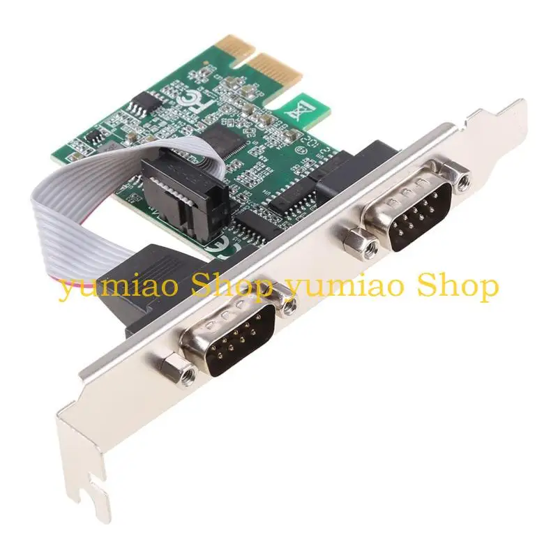 587B PCIE PCIE DUAL CARTA EXPANSÃO SERIAL CHIP AX99100 2 PORT INDUSTRIAL DB9 COM RS232 Controlador adaptador para para PC