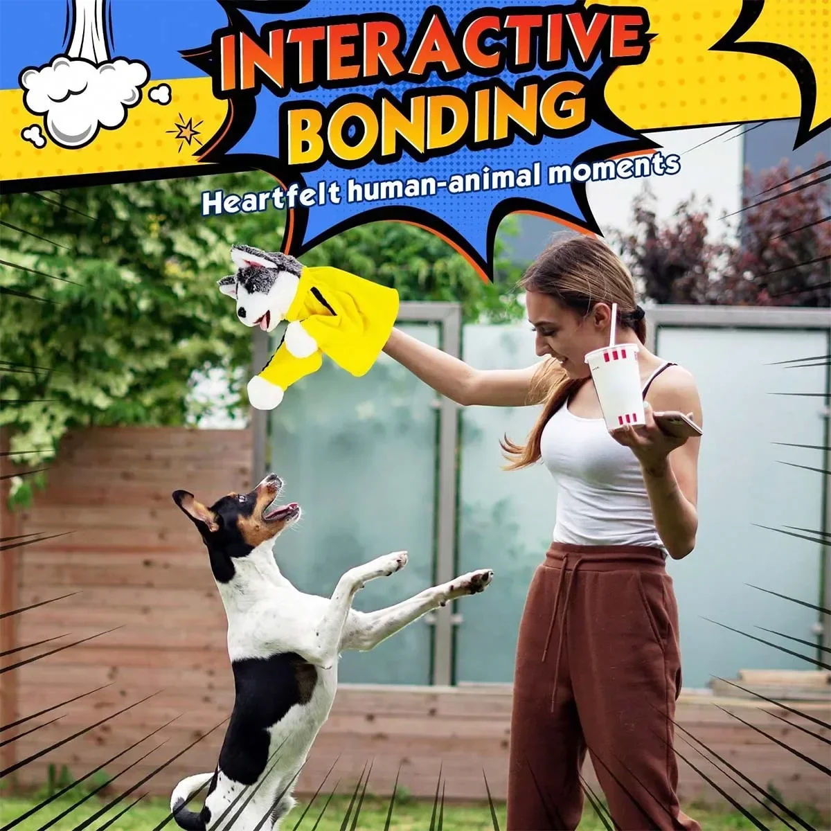 Husky Boxing Interaktives Plüschtier, Kung-Fu-Hund mit Sound, Boxspielzeug, Plüschpuppe mit Sound, Interaktive Boxhund-Handpuppe – Detail 3