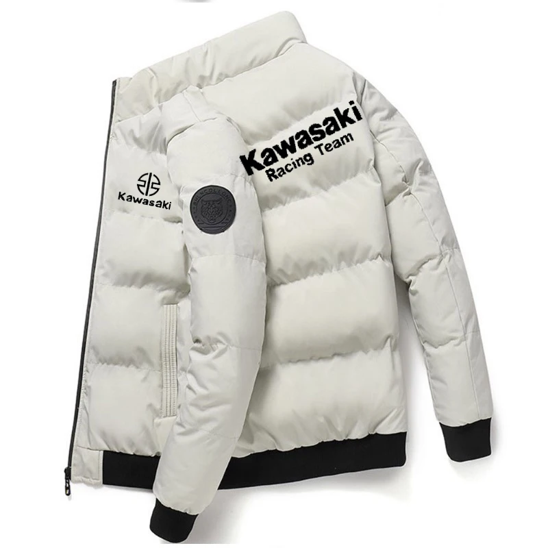 

Kawasaki New Style Thick Coat, Cotton Filled Warm Jacket, Winter Casual Sport Coat, Stand Collar Windproof Jacket