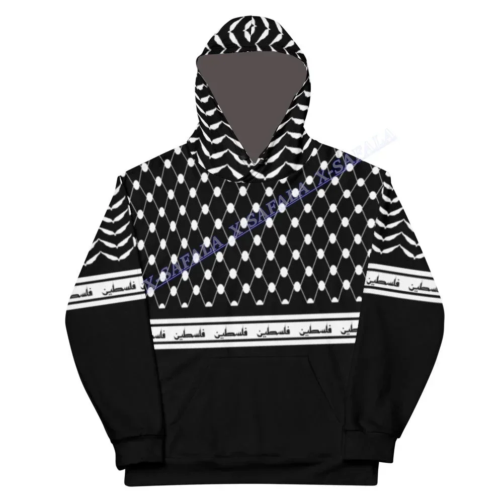 

Half Keffiyeh Kufiya Palestine White Point Culture 3D Print Hoodie Hooded Men Pullover Jacket Jersey Tracksuits Shirt Jumper