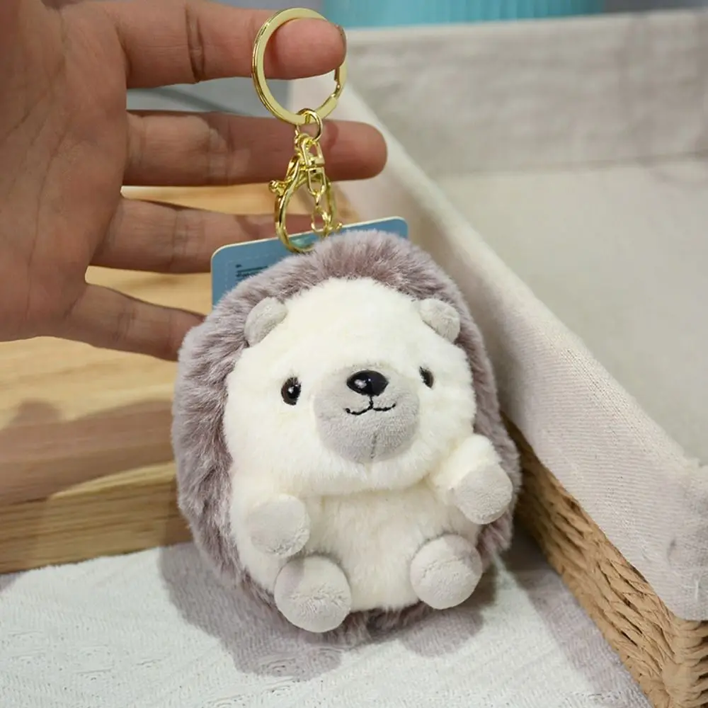 Adorable llavero de erizo pequeño, muñeco de peluche, colgante de pequeño erizo, Mini erizo suave, lindo llavero de peluche de erizo