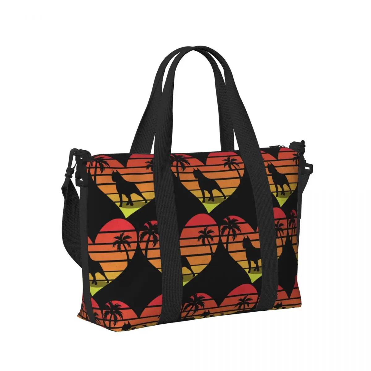 

Любовь Стаффордширский бультерьер Ретро закат собака пляжная дорожная сумка сумки-тоут для тренажерного зала Йога женская дорожная сумка для покупок