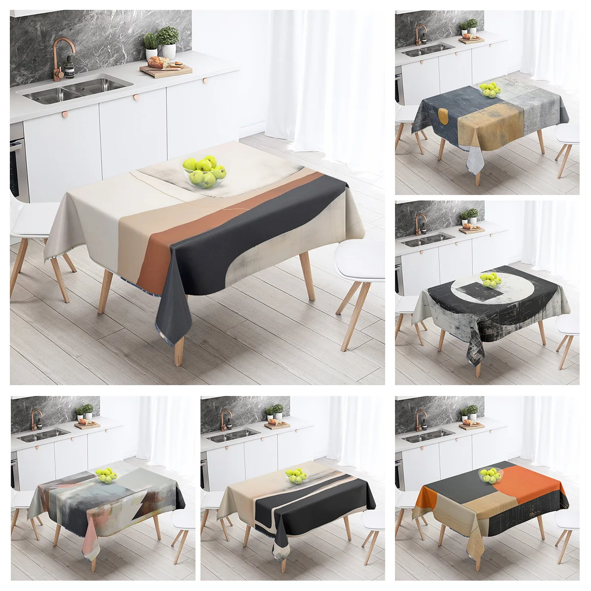 

Nordic Minimalist Geometric Tablecloth 140X200cm Machine Washable Ins Style Dining Tablecloth Household Living Room Decorative
