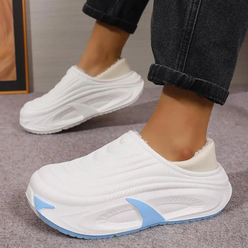 ZUOFU Herren 2026 Winter Wasserdichte EVA Clog-Hausschuhe, Große Größen Warm Gefüttert mit Fleece, Dicke Sohle, Rutschfest, Weiche Innen- und Außenschuhe – Detail 12