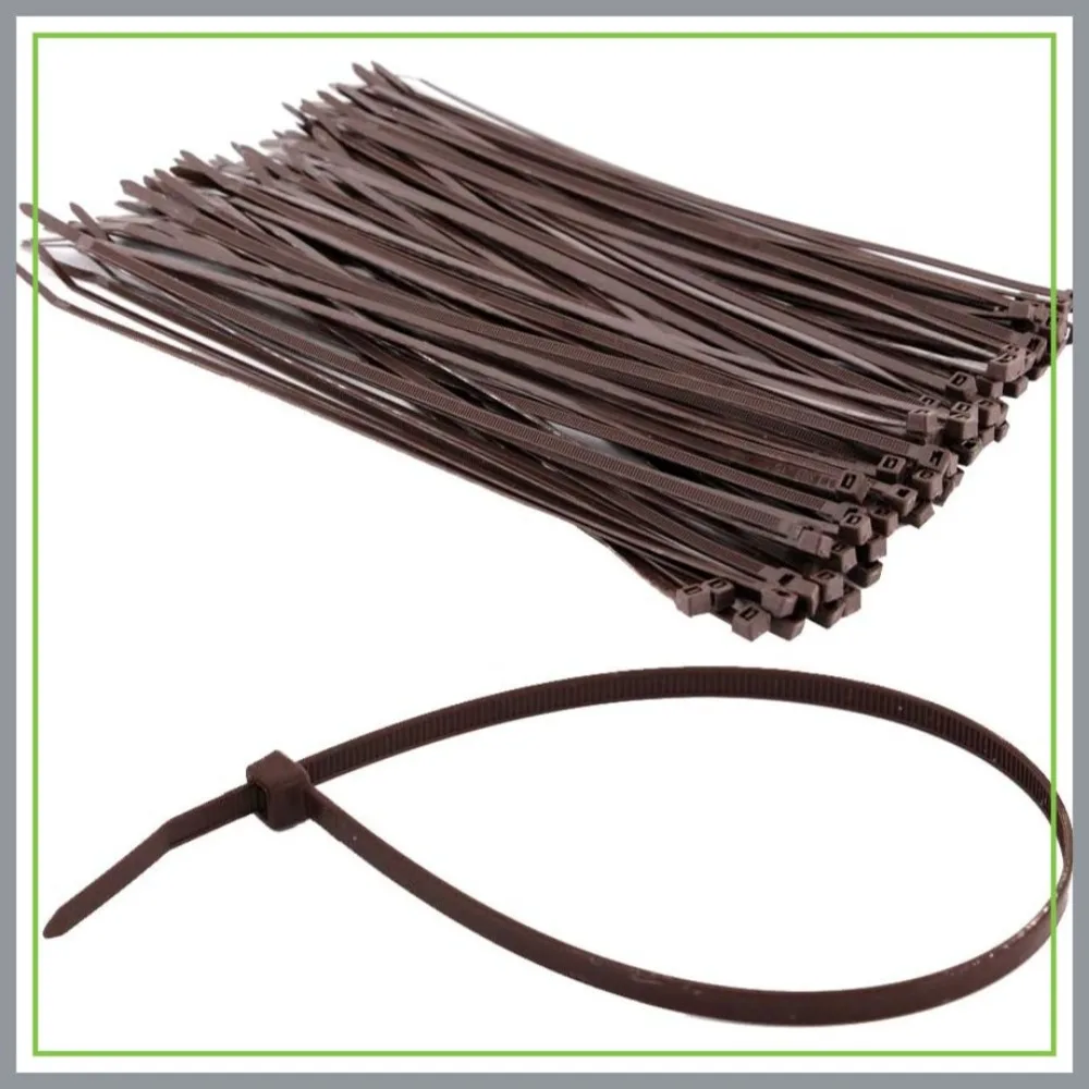 

Brown Zip Ties 12 Inch, Heavy Duty Cable Ties 50 LBS, 100 Pack for Gardening and Organizing