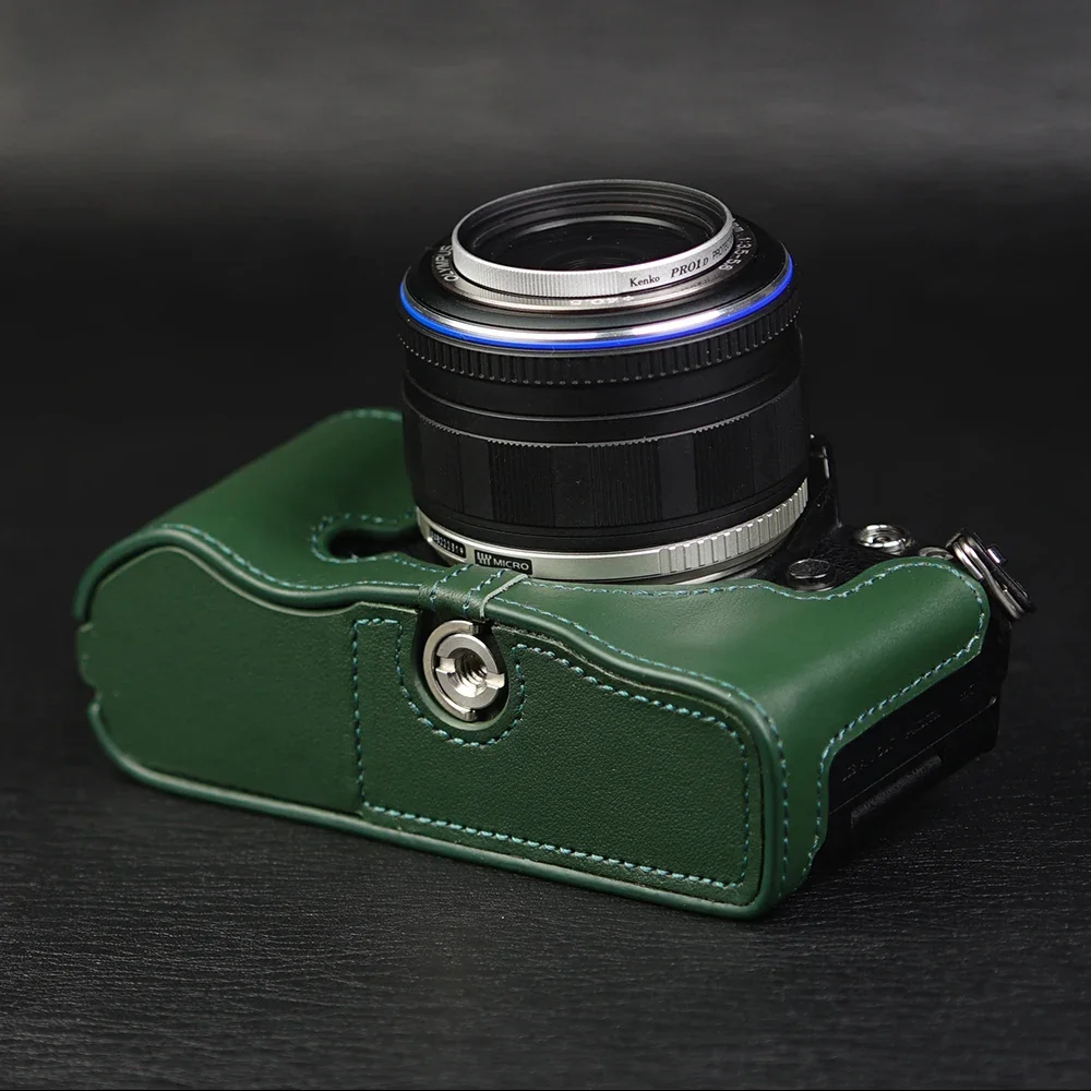 For OLYMPUS OM-D E-M5 Mark II Case Genuine Real Leather Half
