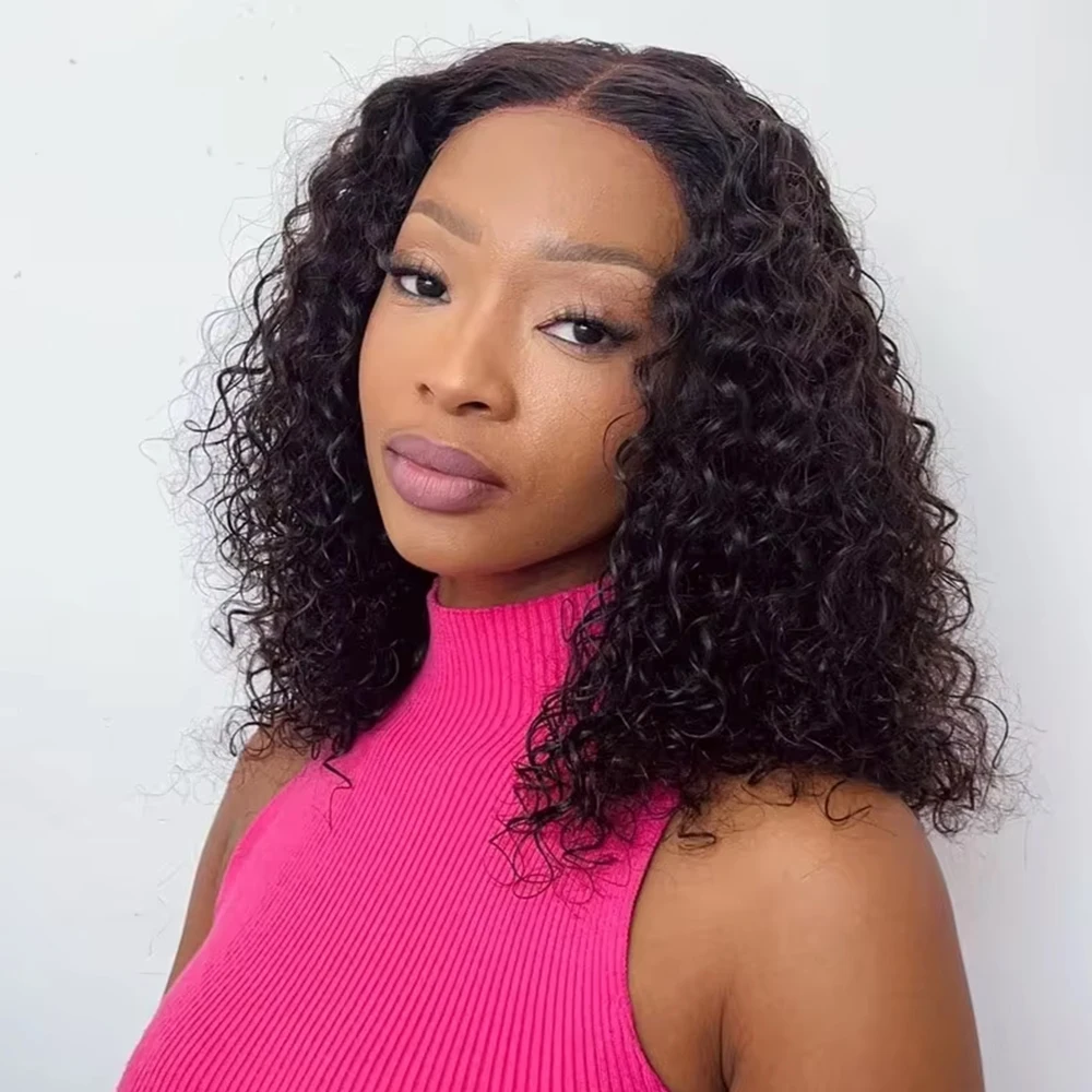 

Бесклеевой парик Wear and Go Deep Wave Short Bob Бразильские человеческие волосы 13x4 13x6 HD Парик фронта шнурка для чернокожих женщин Готов к ношению