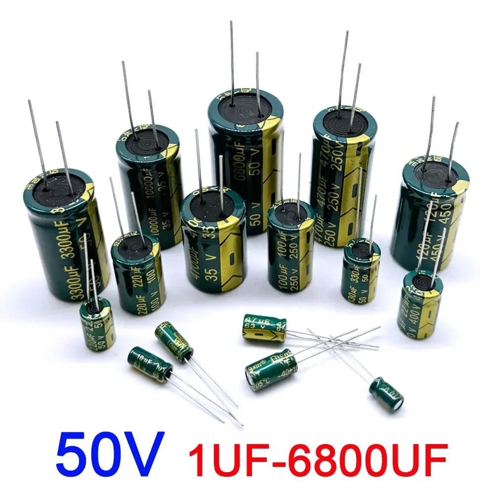 Kondensator elektrolityczny wysokiej częstotliwości 50V 1UF 2.2UF 4.7UF 22UF 47UF 100UF 220UF 330UF 470UF 1000UF 2200UF 4700UF 6800UF 20%
