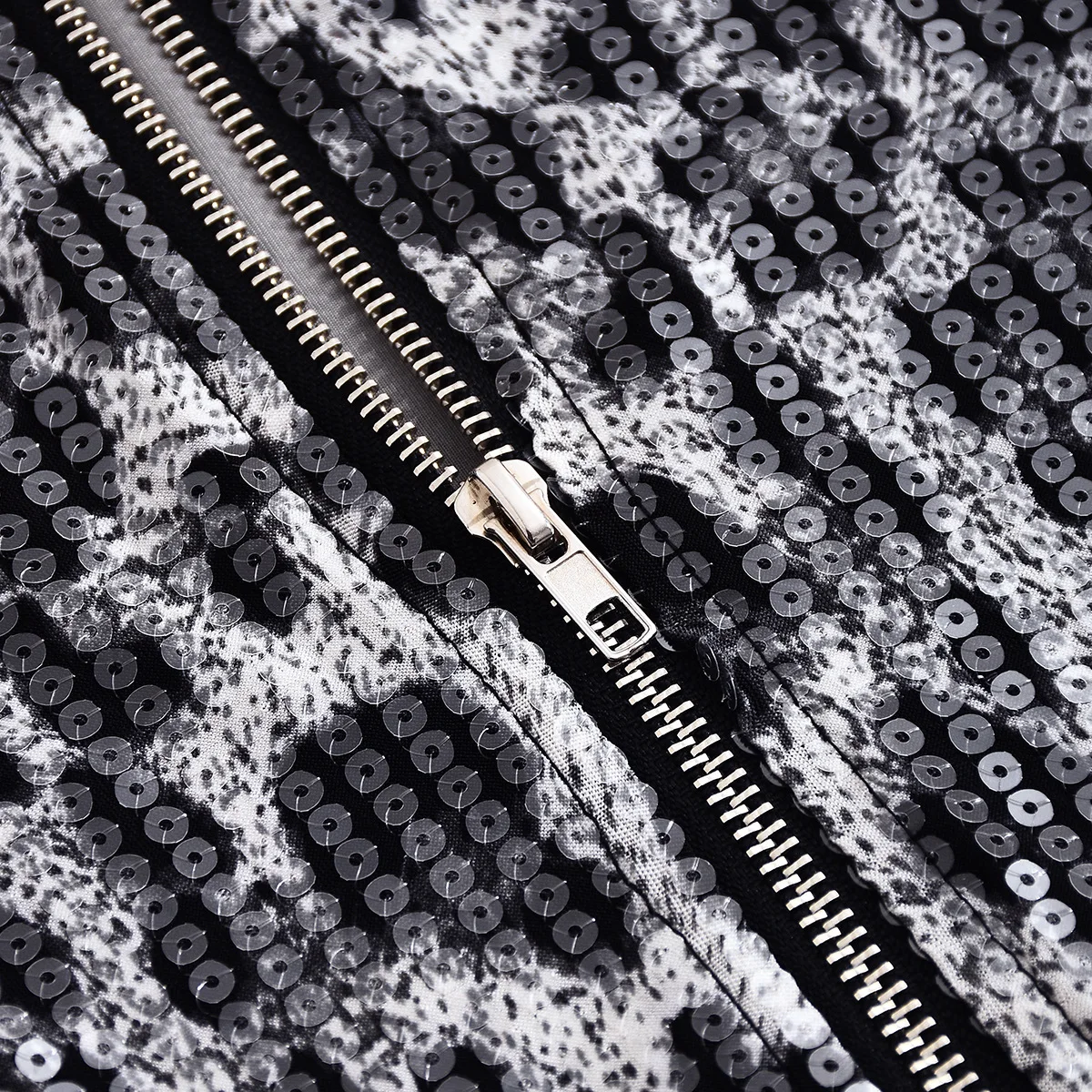 Top corto sexy da donna Y2k con stampa leopardata senza spalline, gilet con paillettes, cerniera avvolgente sul petto