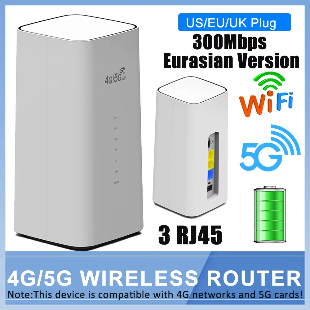 

CPF101-E 4G LTE WiFi Router 4G/5G CPE Router 300Mbps WiFi Wireless Modem Home Office WiFi Hotspot Router with SIM Card Slot