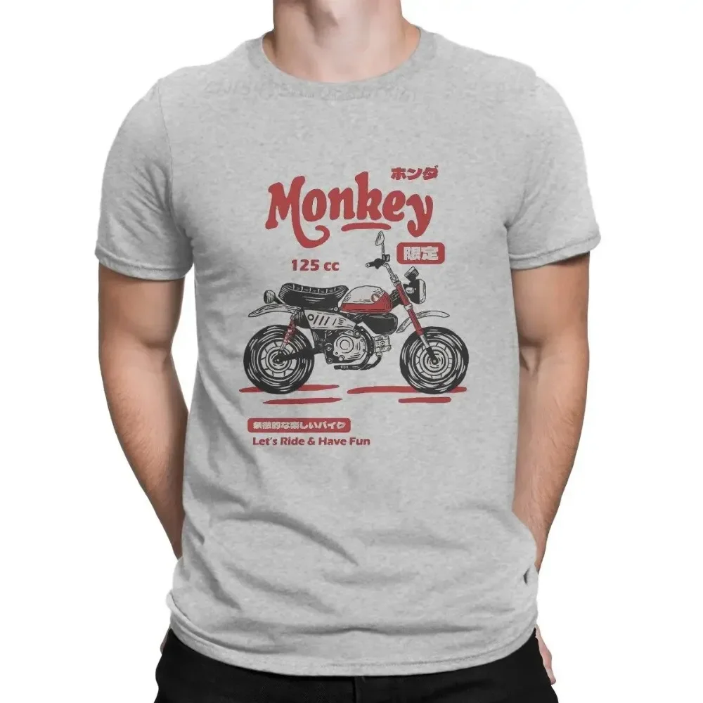 Honda Monkey Black Edition Classic Male\'s T Shirt Motorcycle Motor Race Summer Tops Men T Shirts Pure Cotton T Shirt Vinatge