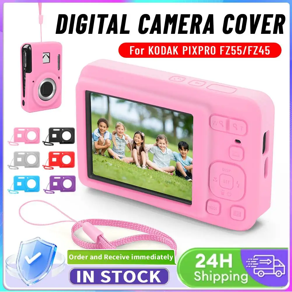 NEW For KODAK PIXPRO FZ55 Digital Camera Cover, Soft Silicone Protective Case Camera Sleeve with Lanyard, For Camera Accessories