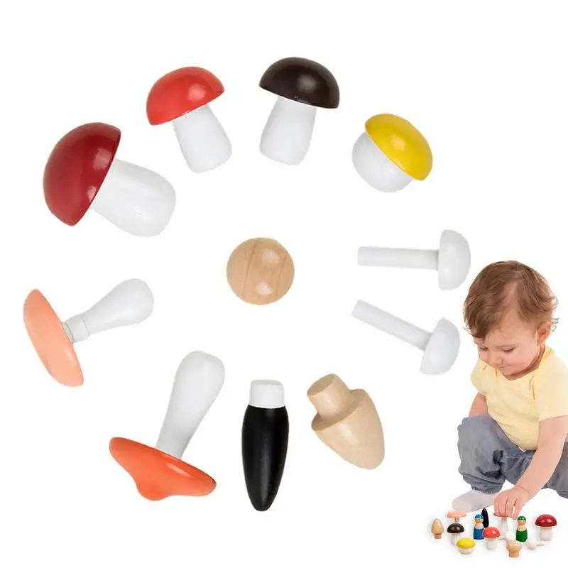 

Mushroom Toy 13pcs Mushrooms Decor Color Matching Toy Safe Smooth Mushrooms Decor Color Shape Cognition Toy Mushroom For