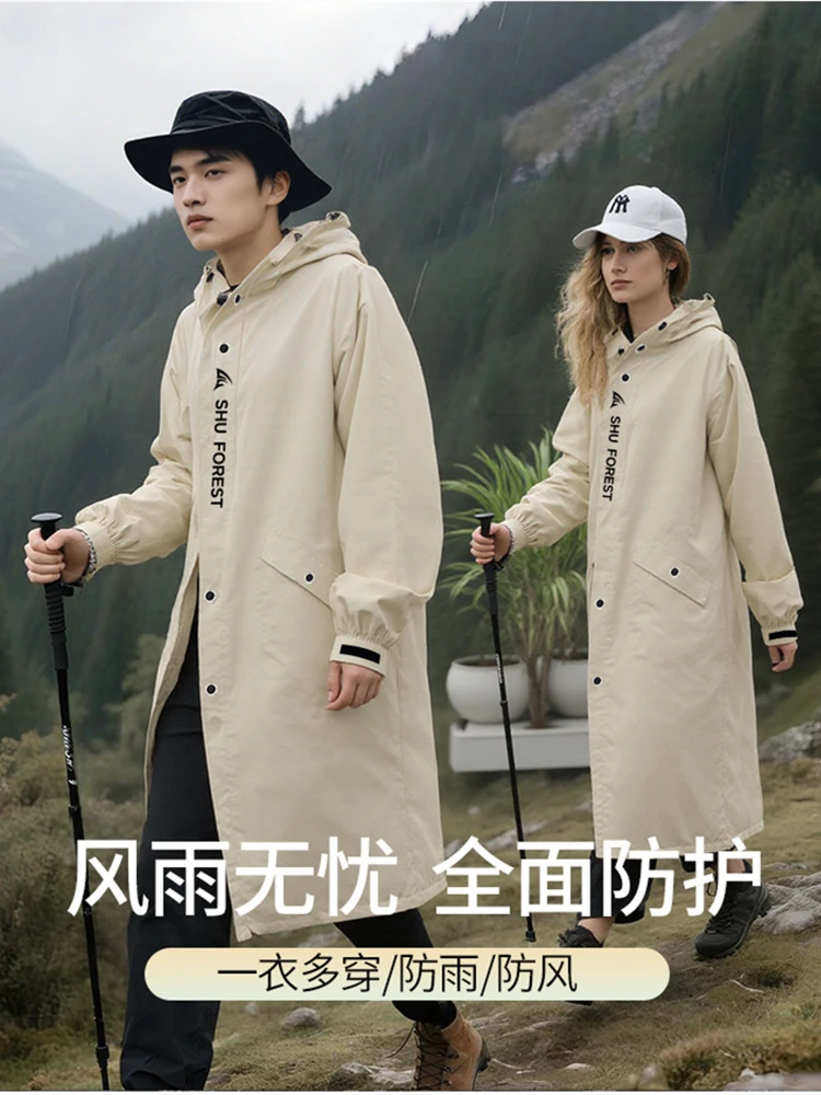 AliExpress NONE Stylish Outdoor Hiking Cycling Rain Jacket Waterproof and Windproof Rain Poncho for Men And Women Suitable for Travel