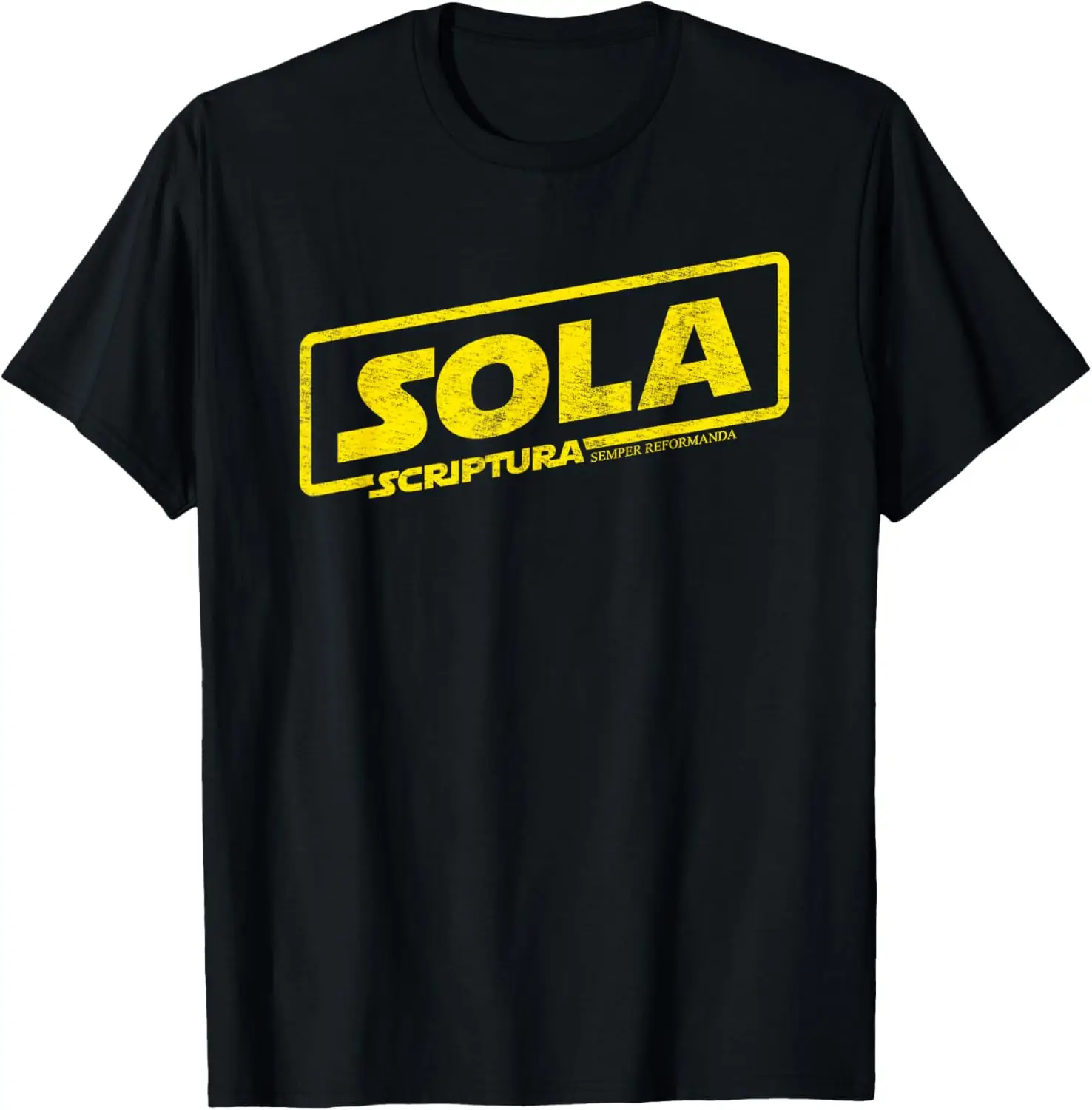 Reformation Sola Scriptura Theology Distressed Graphic T-Shirt