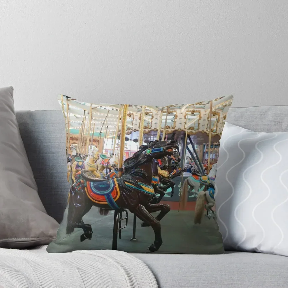 

Black Carousel Horse Photograph Throw Pillow luxury sofa pillows christmas supplies Pillowcase Christmas Covers pillow