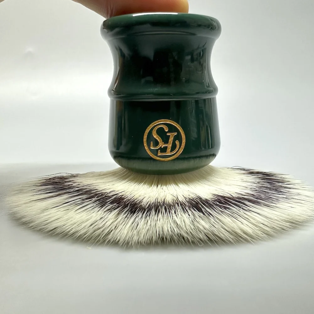 FS-24mm SBH(G8) FAN Synthetic Badger Hair Shaving Brush, Dark Green Handle, Best for Wet Shaving Life,Traditional shaving choice