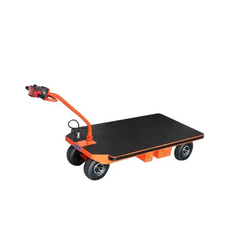 Electric Four-Wheel Foldable Heavy Duty Trolley Trailer Dolly Platform Cart with 800W Motor for Industrial Moving