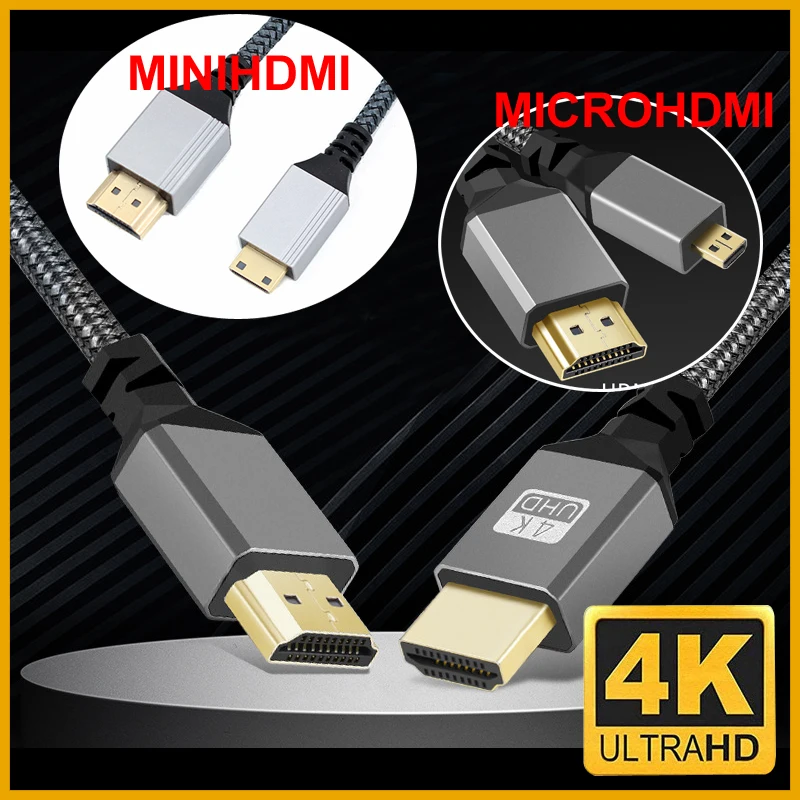 HD 4K@60HZ ARC Compatible 2.0 HDMI TO HDMI MINIHDMI MICROHDMI MINI MICRO HDTV Male Cable For Projector HDT PS4/3 TV Camera HDTV
