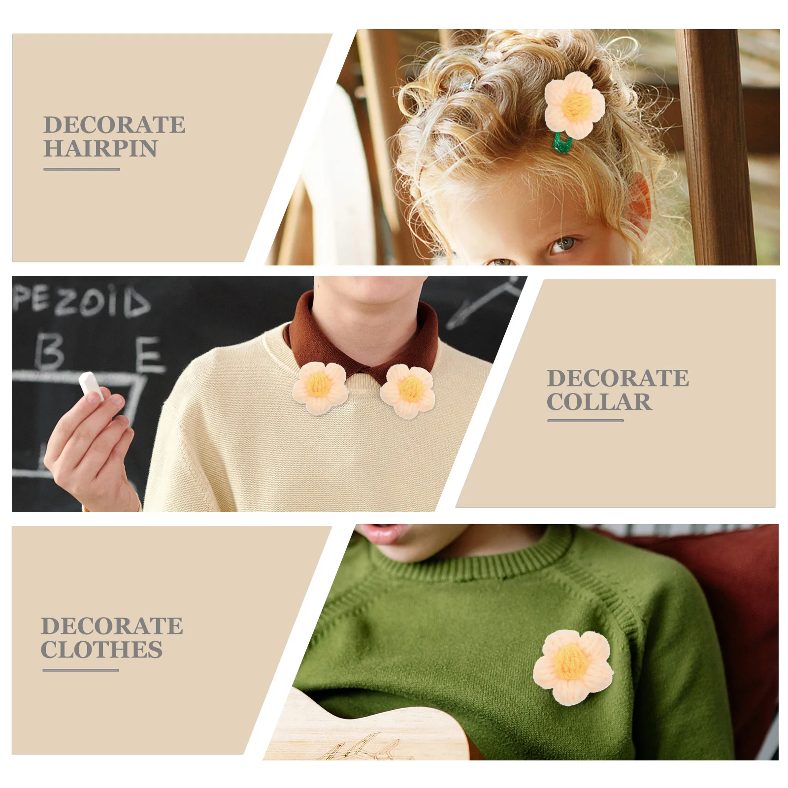 

10pcs Manual Flower Ornament Diy Brooch Hairpin Headdress Accessories Lightweight Durable Creative Hairpin Making Supplies For