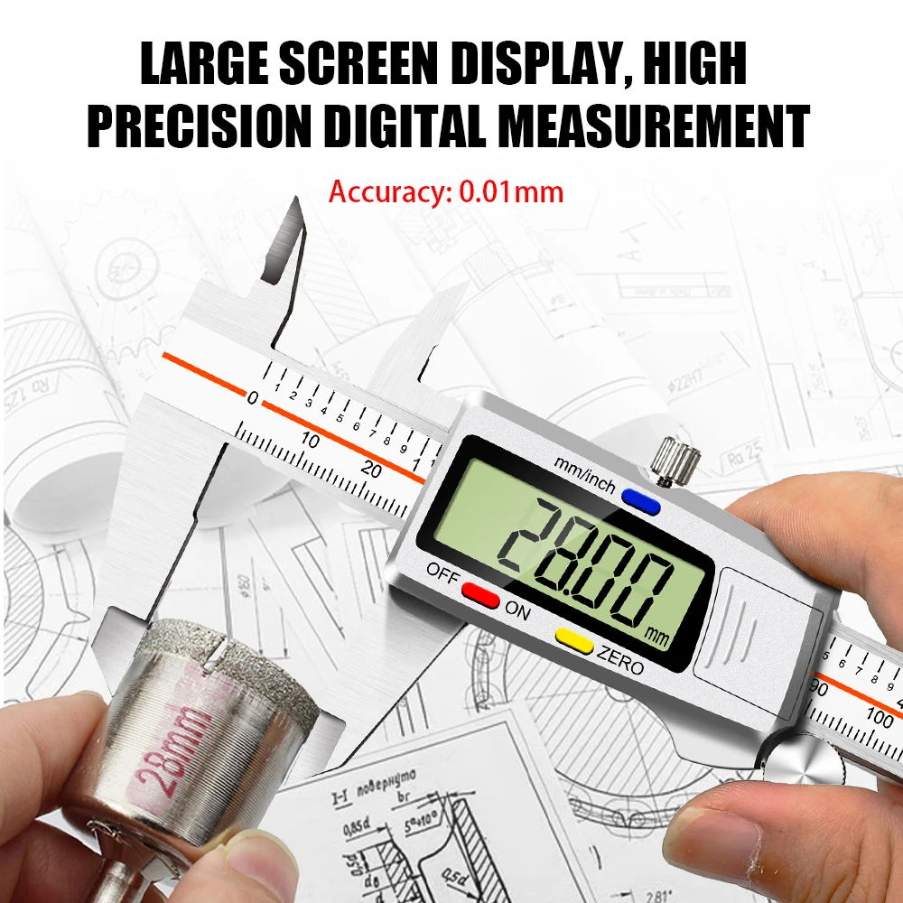 Victor 5150S Digital Caliper 150mm Stainless Steel Electronic Metal Micrometer Measuring Length Depth Inner Outer Diameter