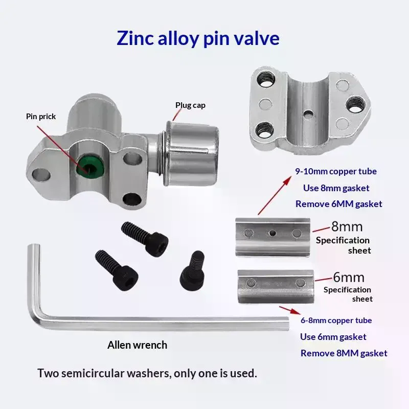 Zinc Alloy Piercing Valve Tap Kit For 6-10mm Copper Tube Refrigeration AC System Repair