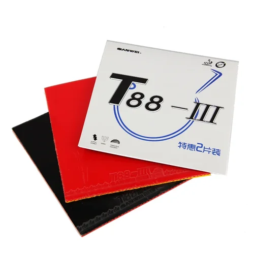 Imagen 2 del producto Original SANWEI T88-3 2 uds 1 paquete de goma para tenis de mesa 1 rojo 1 negro T88 Control de giro completo esponja de Ping Pong goma de Ping Pong