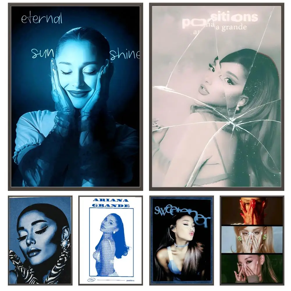 music Ariana Grande Poster Poster HD Waterproof Self Adhesive Wall Art Print Decor for Bedroom Living Room Gift
