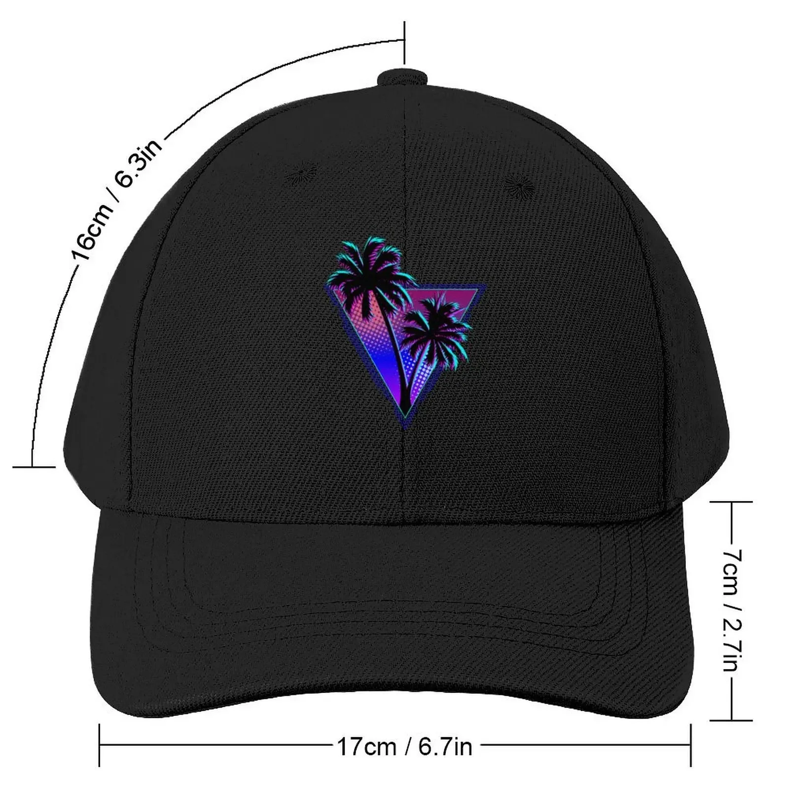 Purple Midnight Retro Palm Tree Silhouette Design Baseball Cap Fishing cap New In Hat Trucker Hat Men Golf Wear Women's