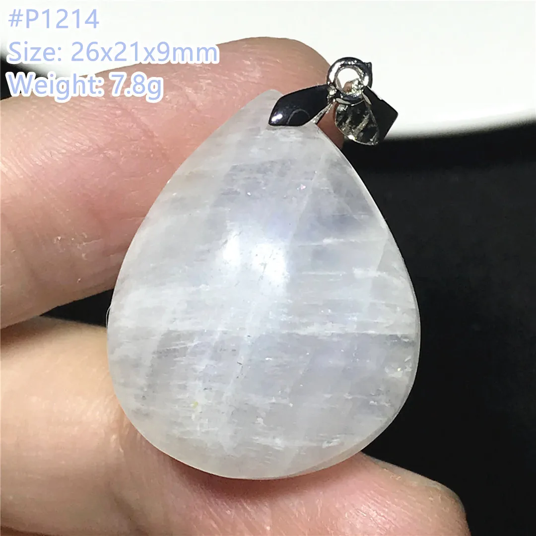 Natural Moonstone Pendant For Women Man Wealth Healing Love Gift  Rare Crystal Stone Beads White Light Gemstone Jewelry AAAAA