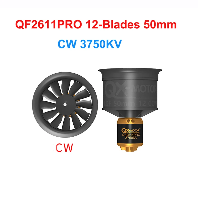 QX-Motor QF2166PRO 3-6S with 12-Blades 3100KV / 3750KV EDF CW CCW Ducted Fan 9N6P Shaft For Drone Model Toy Parts