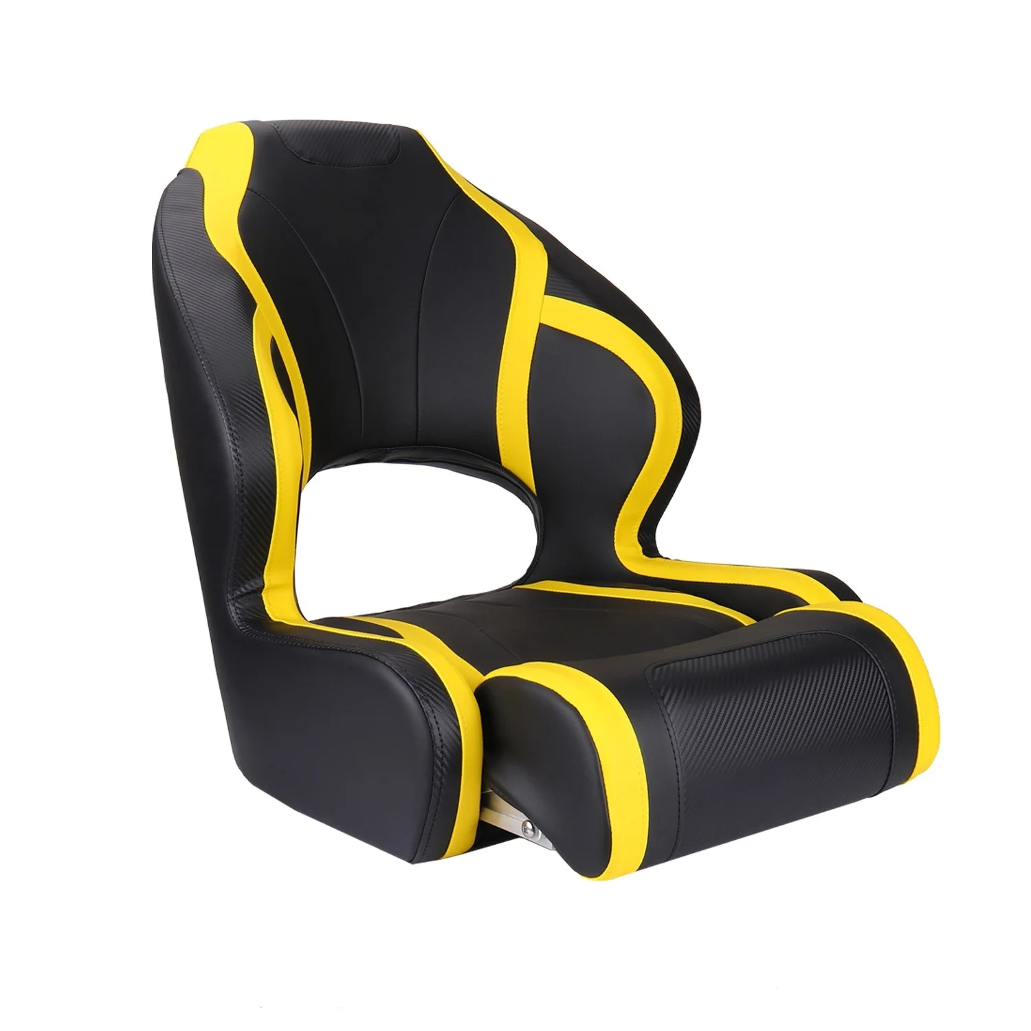105° Adjustable Backrest High Back Captain Bucket Seat Vinyl PU Leather Marine Boat Chair With Mounting Screws For Yacht Pontoon