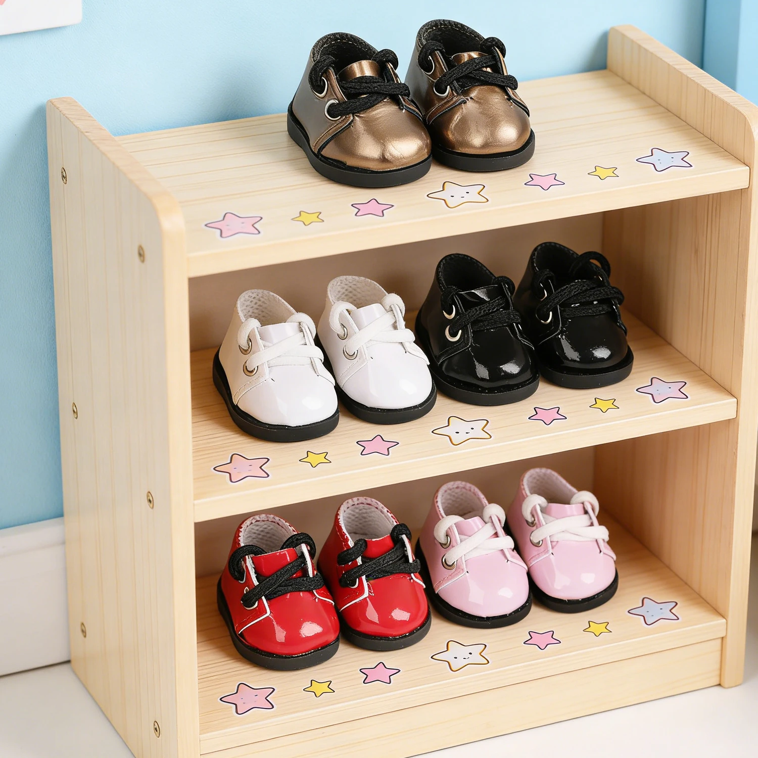 For 17 cm Labuabu Girl Doll Shoes 3.8cm Pu Leather Cute Lace-up Shoes For V1 V2 V3 Labuabu Dolls Cotton Toy Accessories Gift