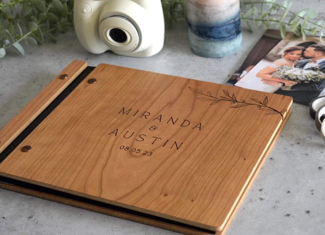 Personalized Guest Book Custom Wedding Guest Book Photobooth Album Wooden Guest Book Custom Photo Album Wedding Album