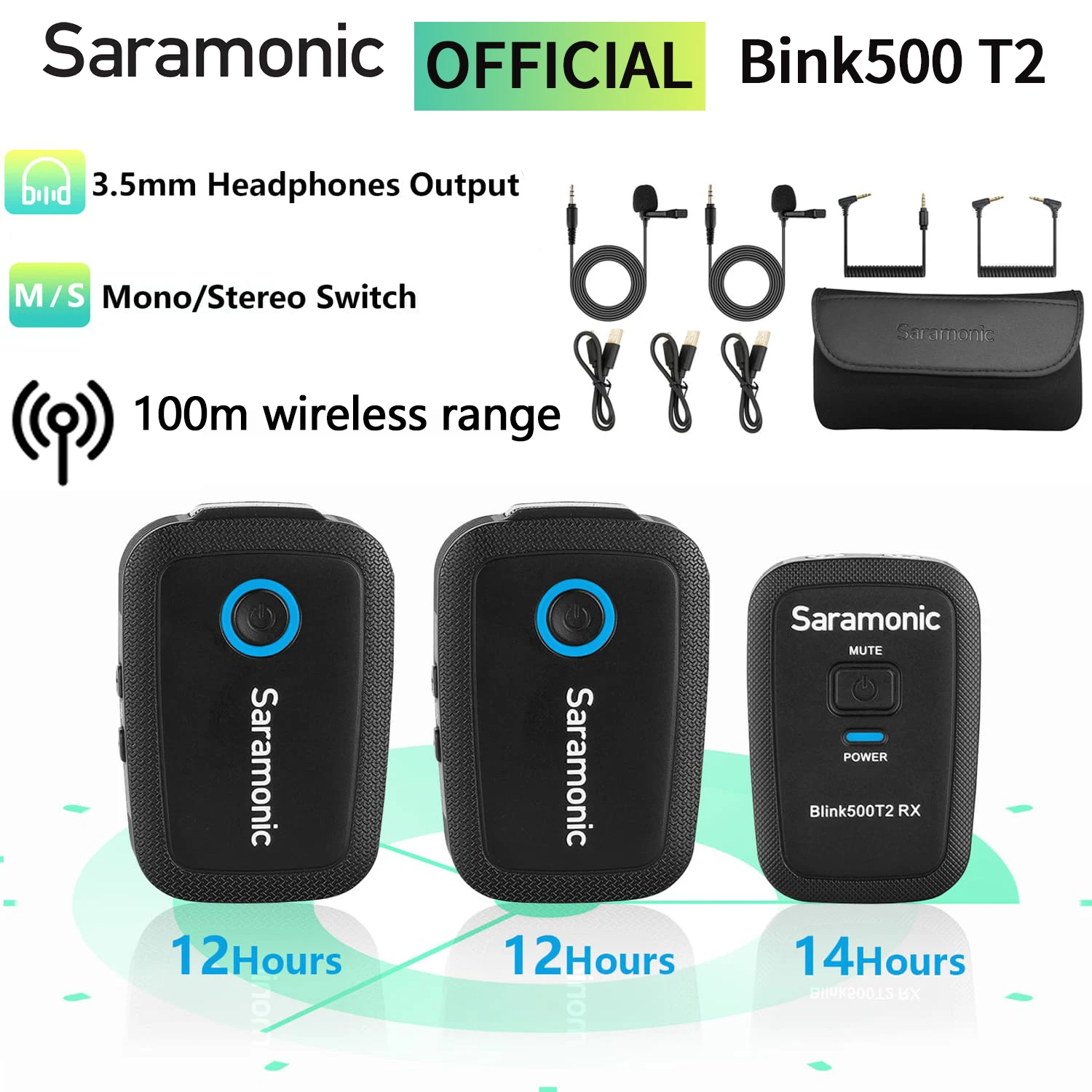 

Saramonic Blink500 T2 Wireless Lavalier Lapel Microphone for iPhone Android PC Computer DSLR Cameras Video Recording Streaming